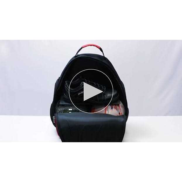 Black/Red 2 Ball Backpack I821