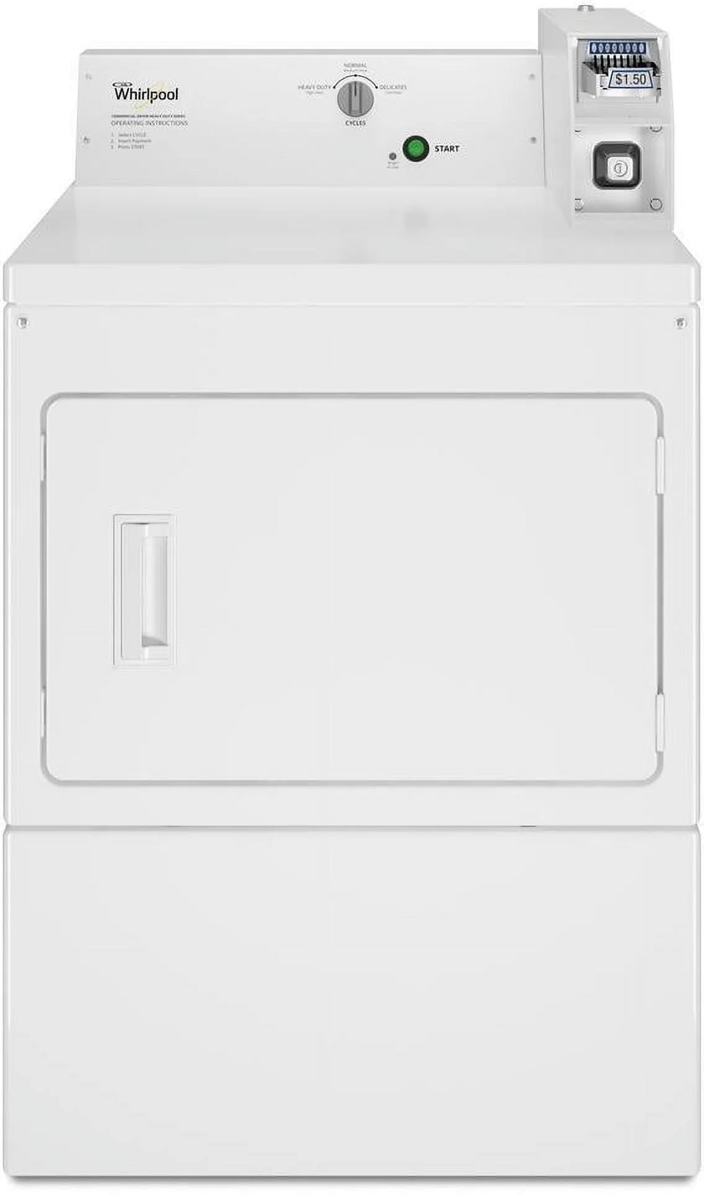 Whirlpool Commercial 7.4 cu. ft. Coin Operated Gas Dryer in White D999