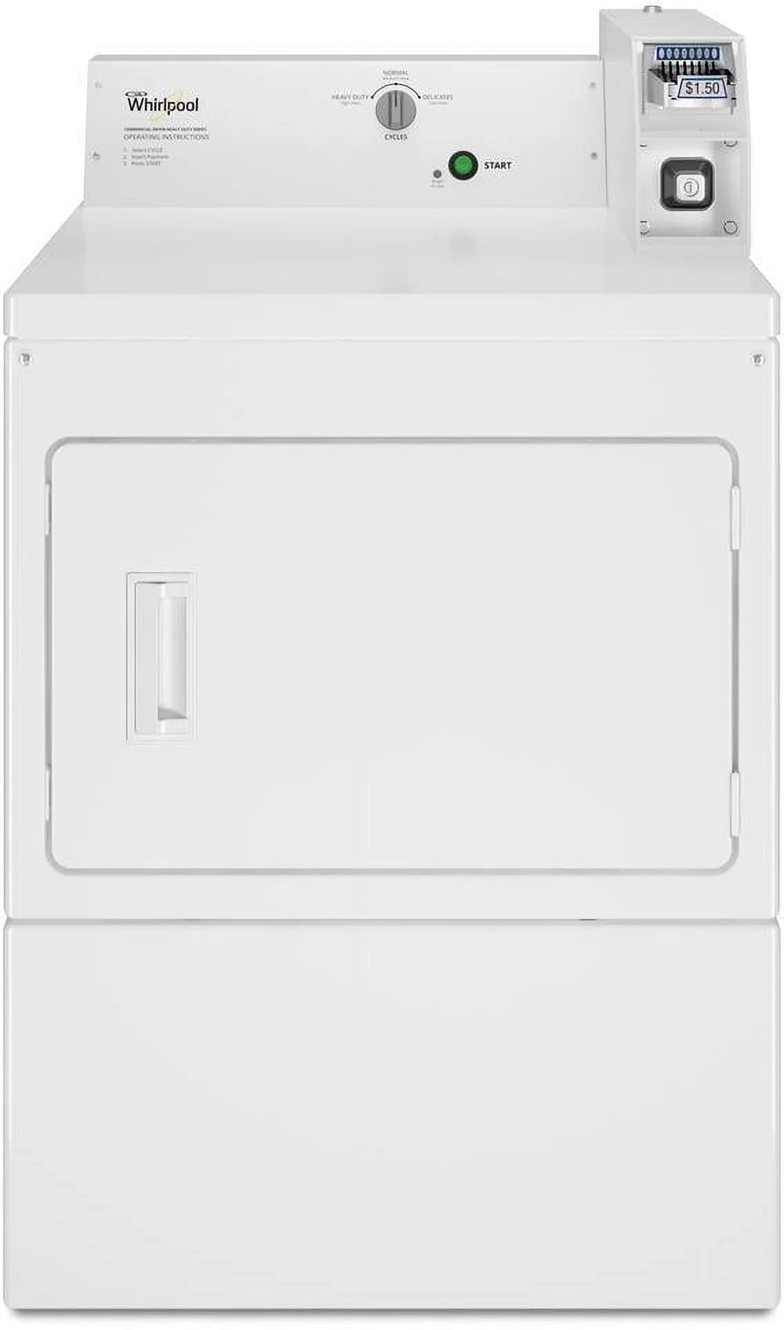 Whirlpool Commercial 7.4 cu. ft. Coin Operated Gas Dryer in White D999