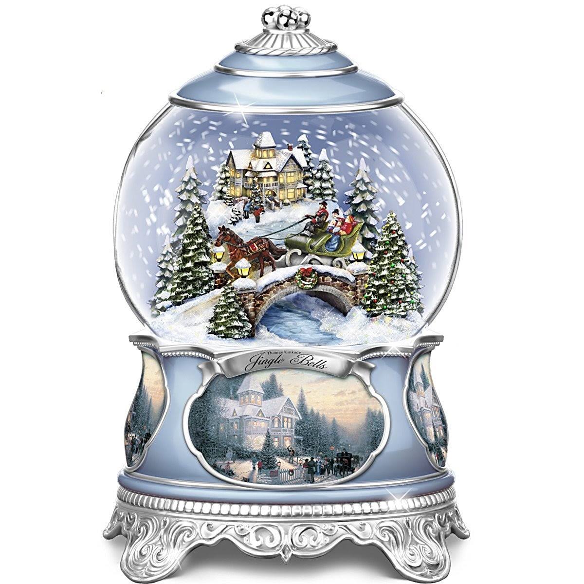 Thomas Kinkade Jingle Bells Christmas Musical Snowglobe W47290