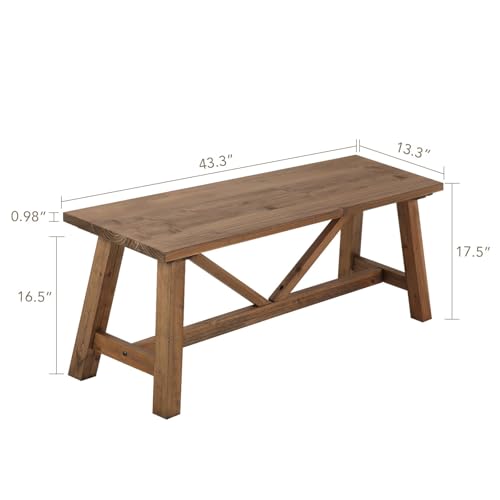 White Solid Wood Narrow Bench H422