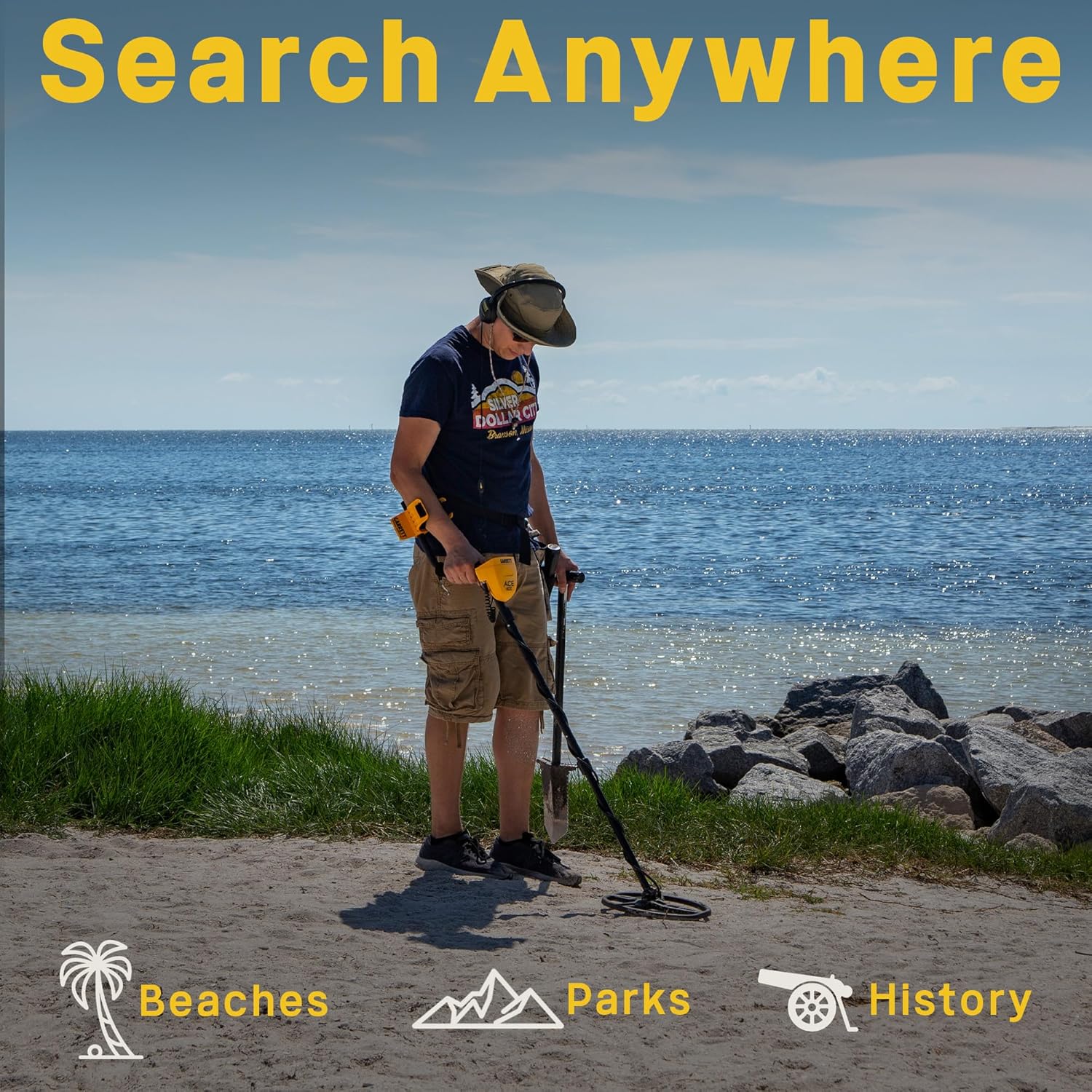 Metal Detector with DD Waterproof Search Coil and Carry Bag N8207