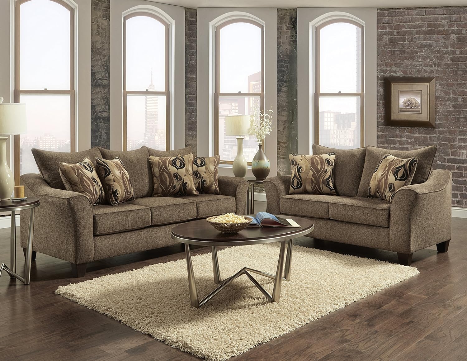 3 Piece Sofa Loveseat Accent Chair Set Y7041