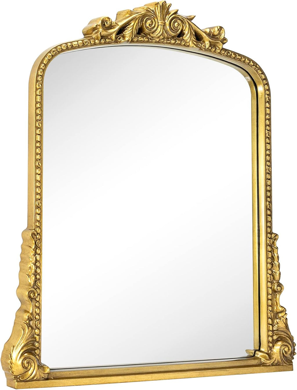 Antiqued Gold Ornate Arched Wall Mirror, 30 x 34'' Q259