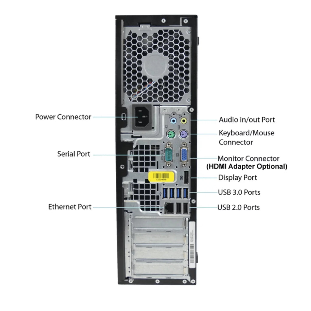 Pre-Owned HP 8200 Desktop Computer Tower PC Intel Quad-Core i5 3.2GHz Processor 4GB RAM 2TB Hard Drive Windows 10 Pro 64bit with 17" LCD Monitor Keyboard and Mouse M70003