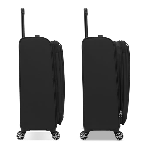 Black Softside Expandable Luggage with Spinners 3PC L694
