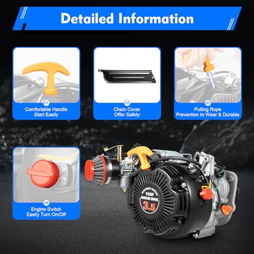 100cc 4-Stroke Single Cylinder Gas Motorized Bicycle Engine Kit (Chain) Z4545
