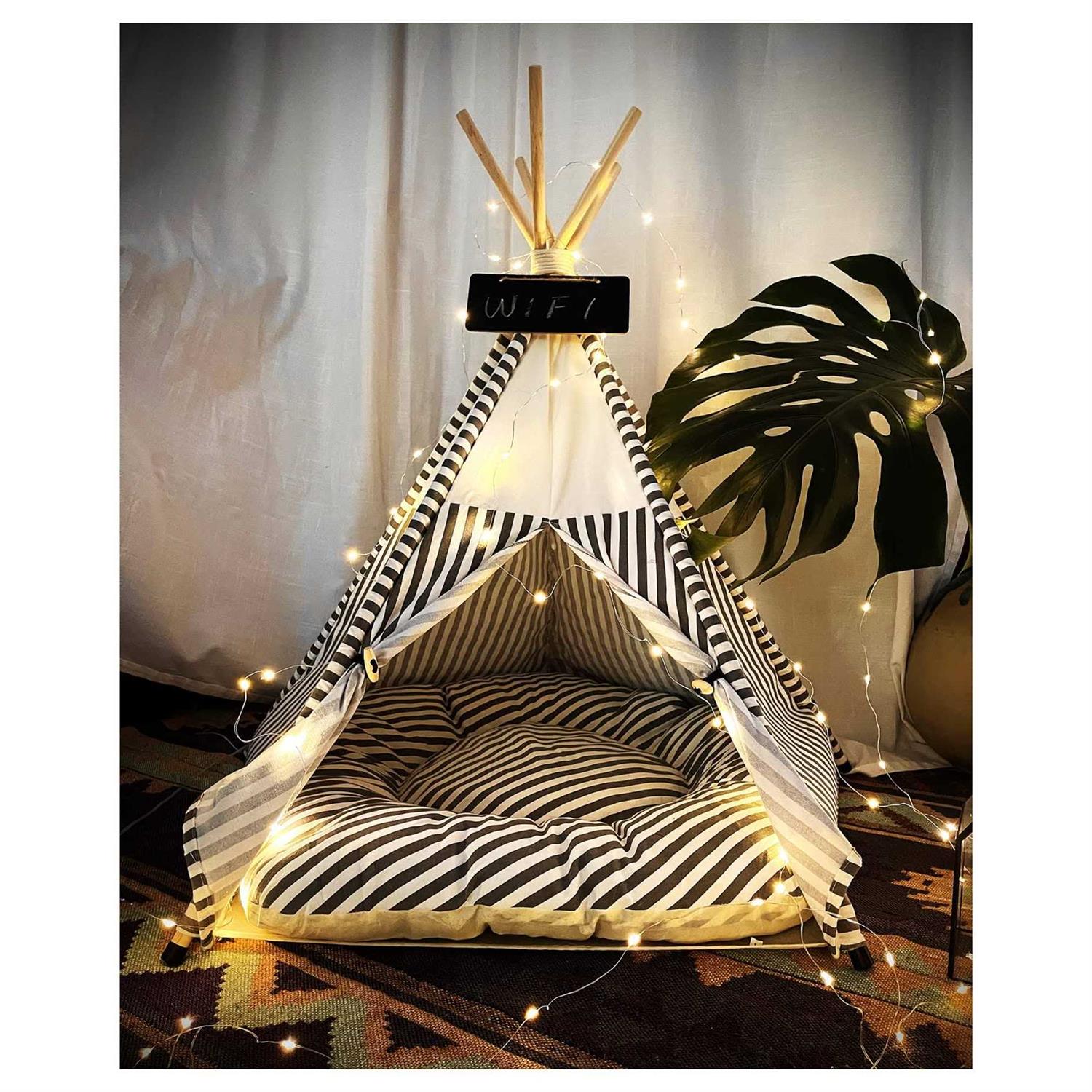 Pet Teepee Tent with Thick Cushion Y5548
