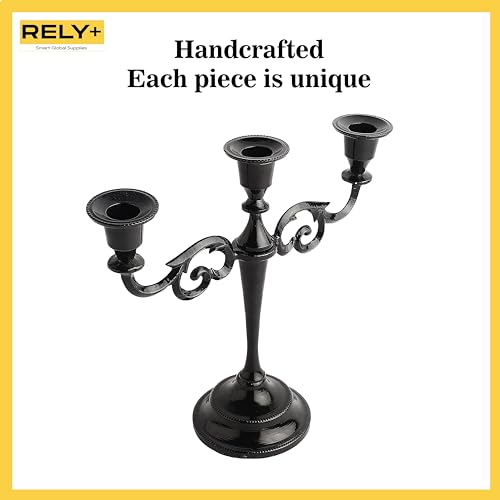Glossy Black 10 inch Taper Candle Holders D180093