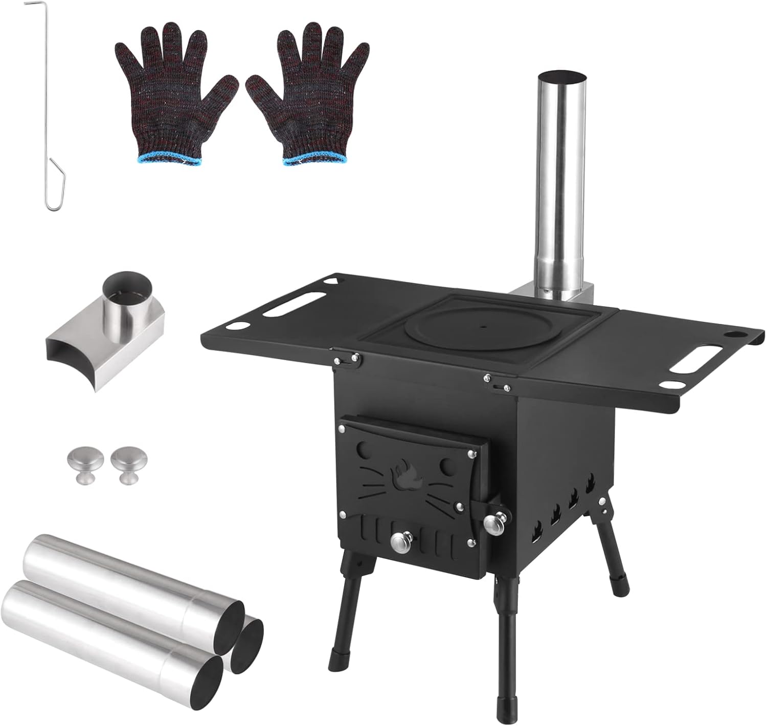 Portable Wood Burning Stove with Chimney Pipe T71593