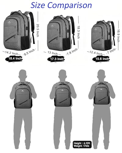 Grey 18 Inch Laptop Backpack with Luggage Strap A954006