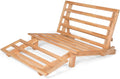 Tri-Fold Wood Futon Frame Full Size Sofa Bed Lounger N623441