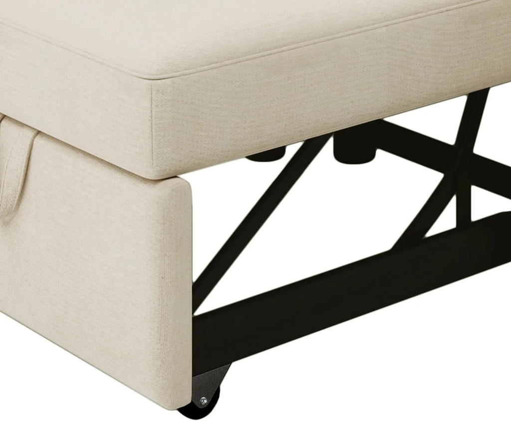 Beige Convertible Sleeper Chair Bed D557