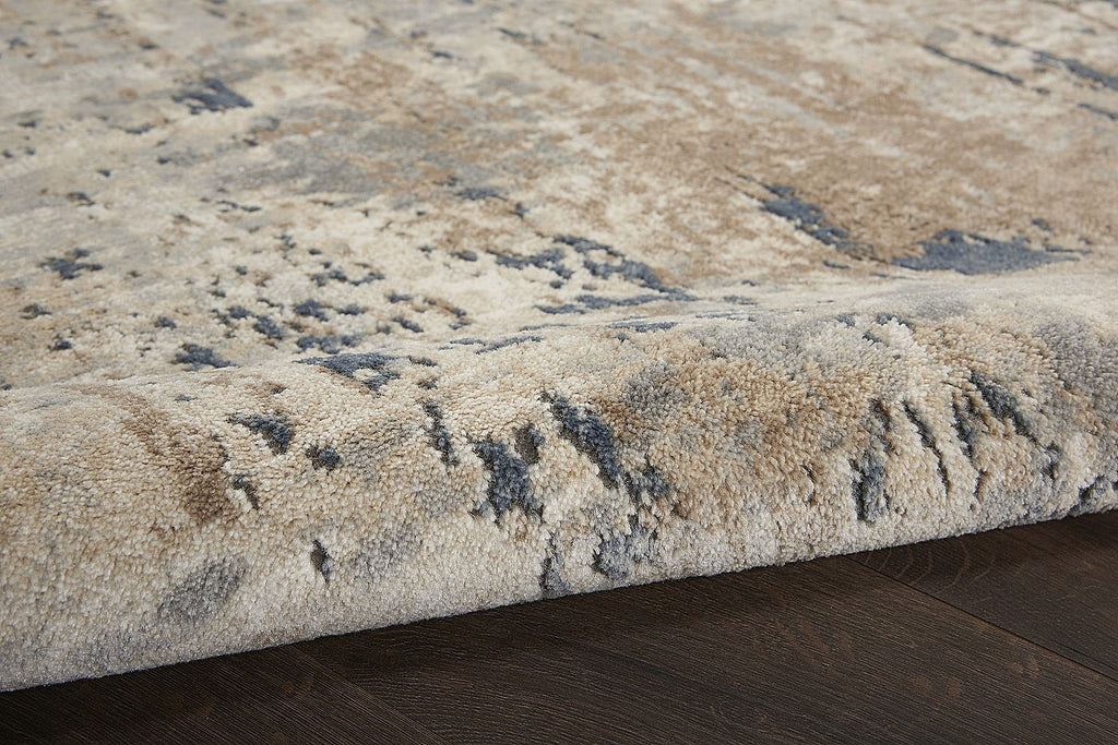 Beige/Grey 10' x 14' Abstract Distressed Area Rug A333333