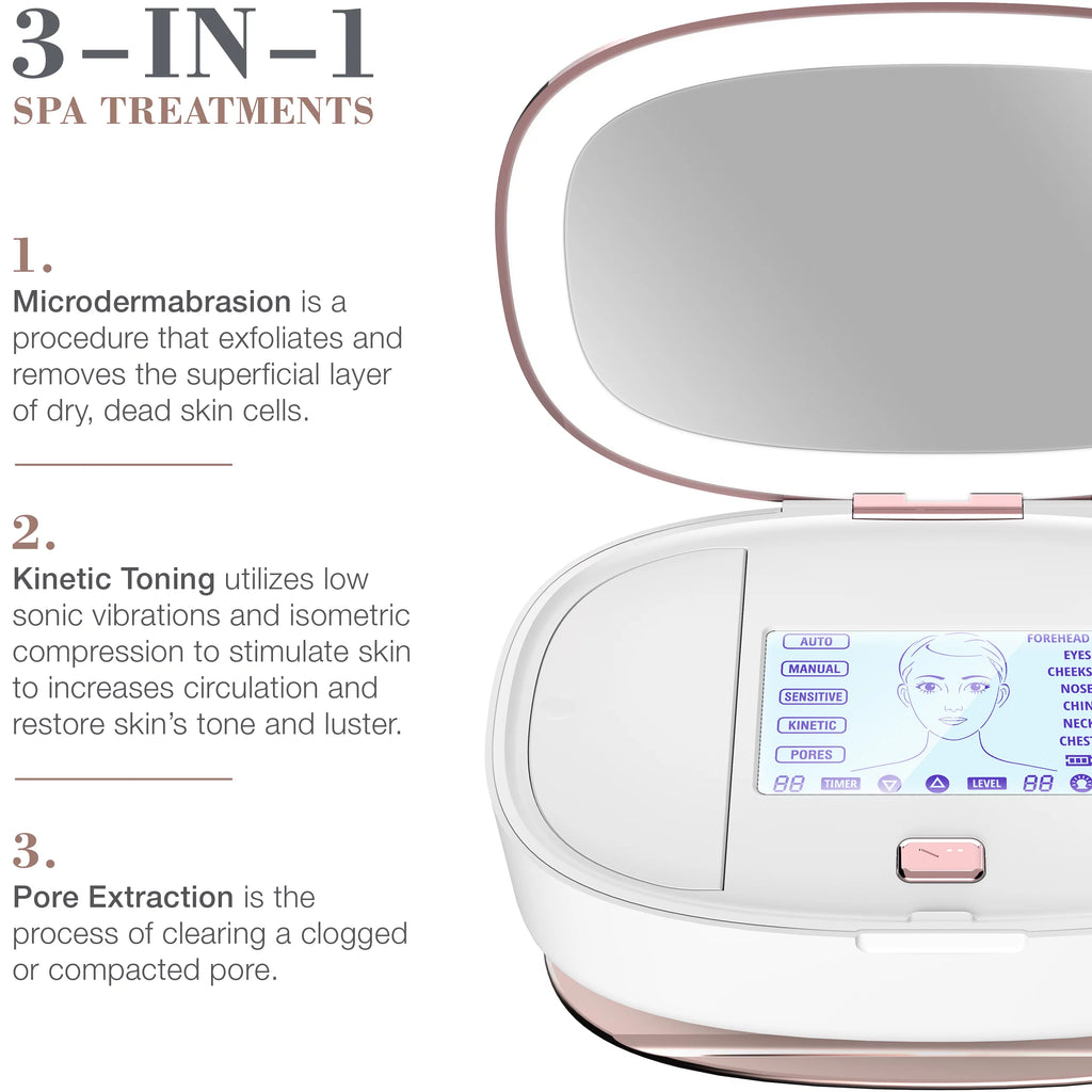 3 in 1 Microdermabrasion Machine with Diamond Tips - White F791