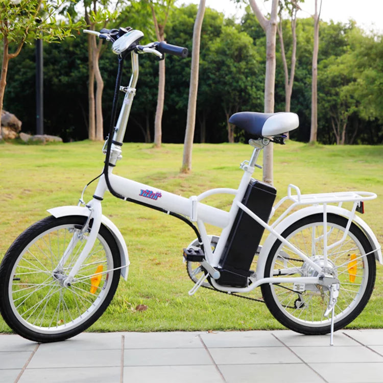 Blue 20" Folding Electric Bike with Removable Lithium-Ion Battery I25032