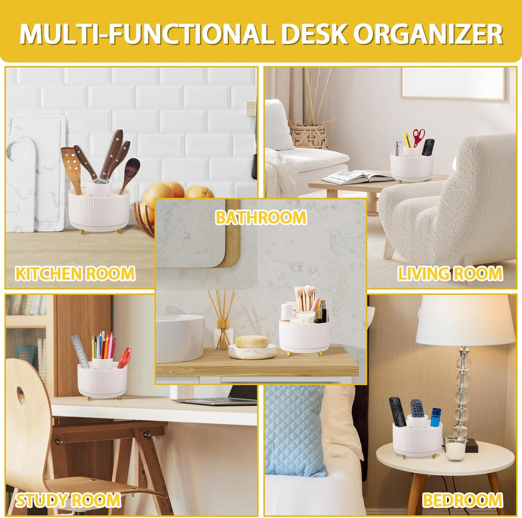 White Multi-angle Rotating Makeup Brush Holder U688
