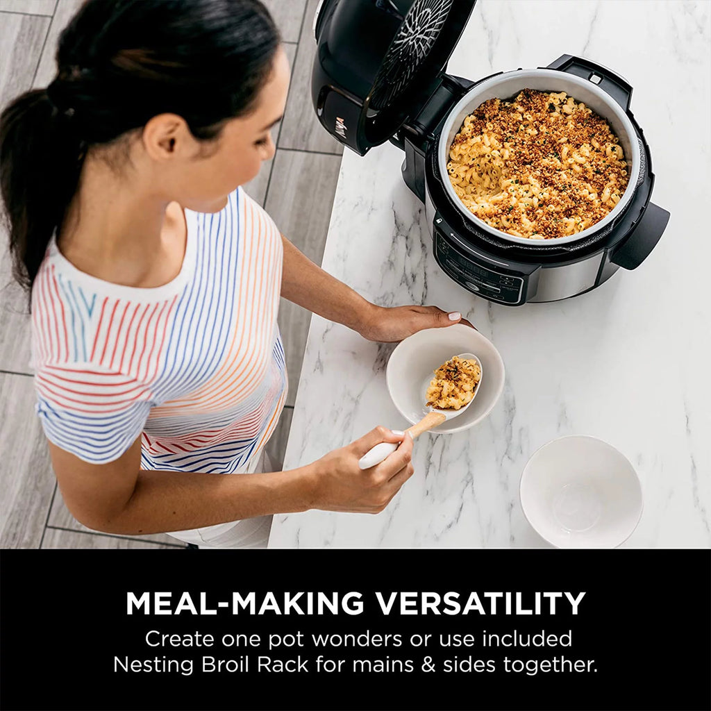 9 in 1 Pressure Cooker and Air Fryer with Nesting Rack, Silver Y13916
