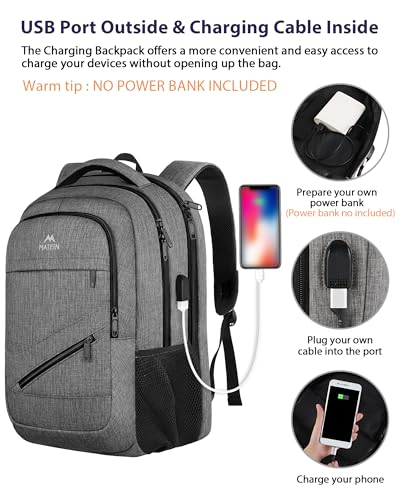 Grey 18 Inch Laptop Backpack with Luggage Strap A954006