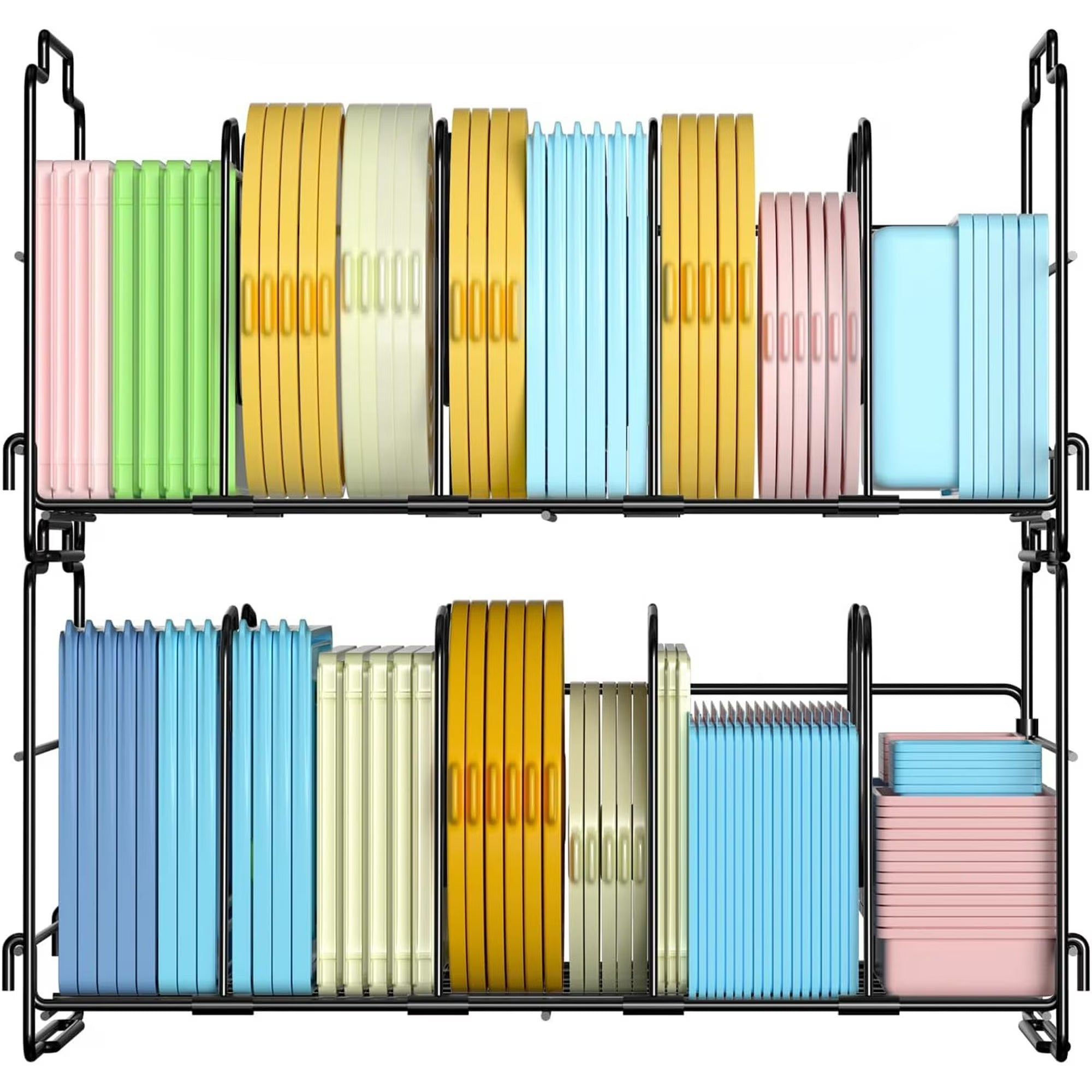 Black Plastic Lid Organizer with 4 Dividers B9638