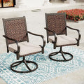 Wicker Patio Swivel Dining Chairs Set of 2 B503016
