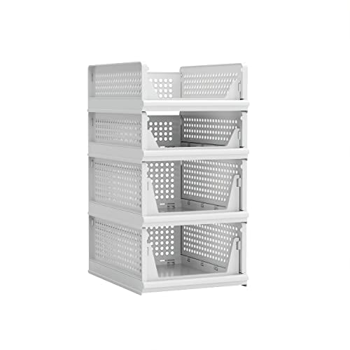 Stackable Plastic Storage Basket Bin X369116