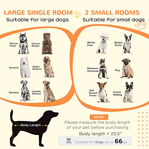 Large Dog Crate Furniture with Divider, Double Doors, 47" W x 23.5" D x 35" H, Oak W2566