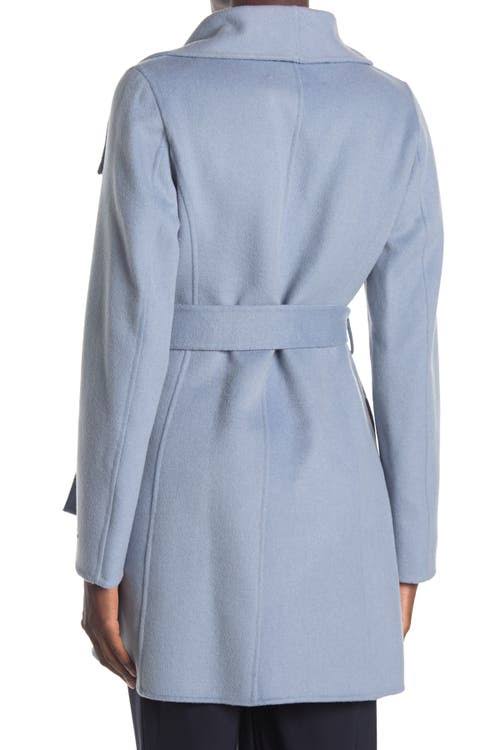Pale Blue Double Face Wool Coat I383