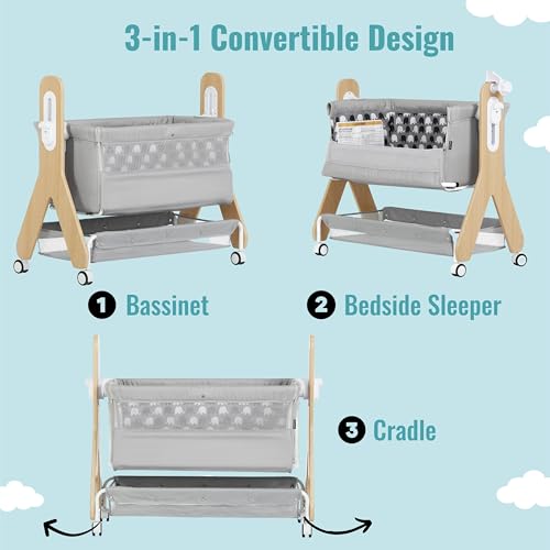Black Bassinet and Bedside Sleeper Y615