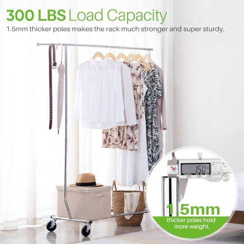 Heavy Duty Commercial Rolling Clothes Rack with Lockable Wheels G619
