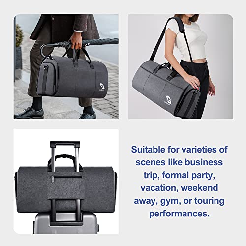 Convertible Garment Bag with Shoe Compartment, Detachable Shoulder Strap G9837