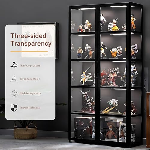 5-Tier Curio Display Cabinet with Acrylic Glass Door S794956