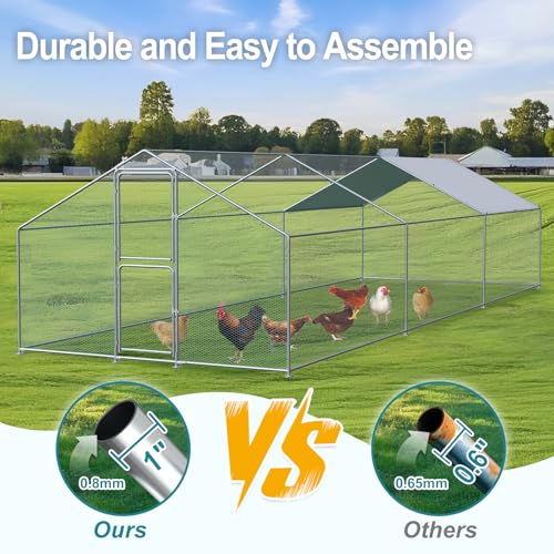 Large Chicken Coop for 30 Chickens with Waterproof UV Resistance Cover and Double Lockable Doors Q3214