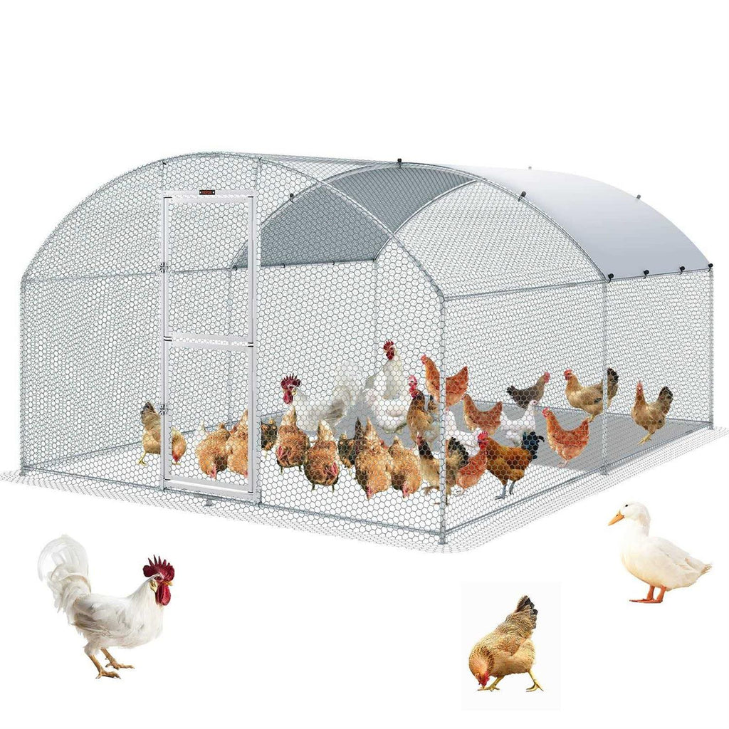 Large Metal Chicken Coop with Run Waterproof Cover L89909