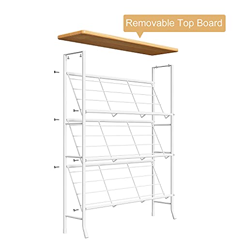 Narrow 4 Tier Metal Shoe Rack (12-16 Pair) J364