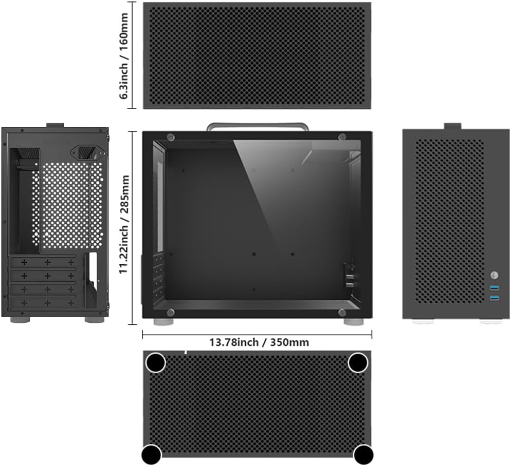 Micro ATX Case with Tempered Glass and 2X 120mm ARGB Fans B555