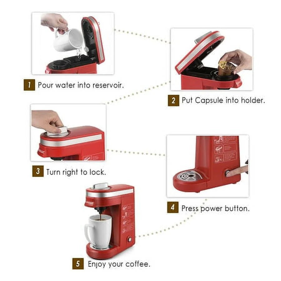 Mini Single Serve Coffee Maker for K Pod & Ground Coffee Q43631