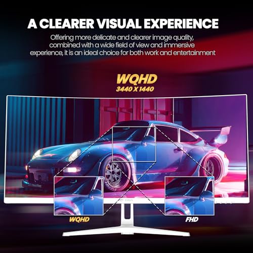 30Inch Ultrawide Curved Monitor, 21:9 WFHD VA Computer Monitor, 100HZ, Black X712