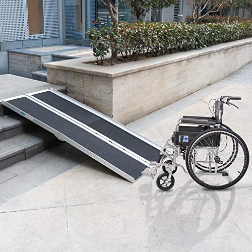 Non-Skid Folding Aluminum Wheelchair Ramp, Holds Up to 600 lbs H922994