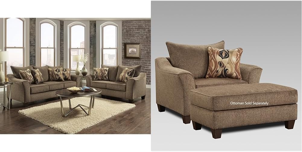 3 Piece Sofa Loveseat Accent Chair Set Y7041