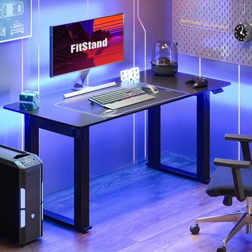 White 63x30 inches Electric Adjustable Height Standing Desk with Splice Board C50379