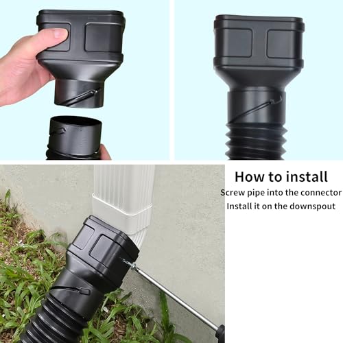 Black 7ft Flexible Downspout Extension, 1-Pack Y260180