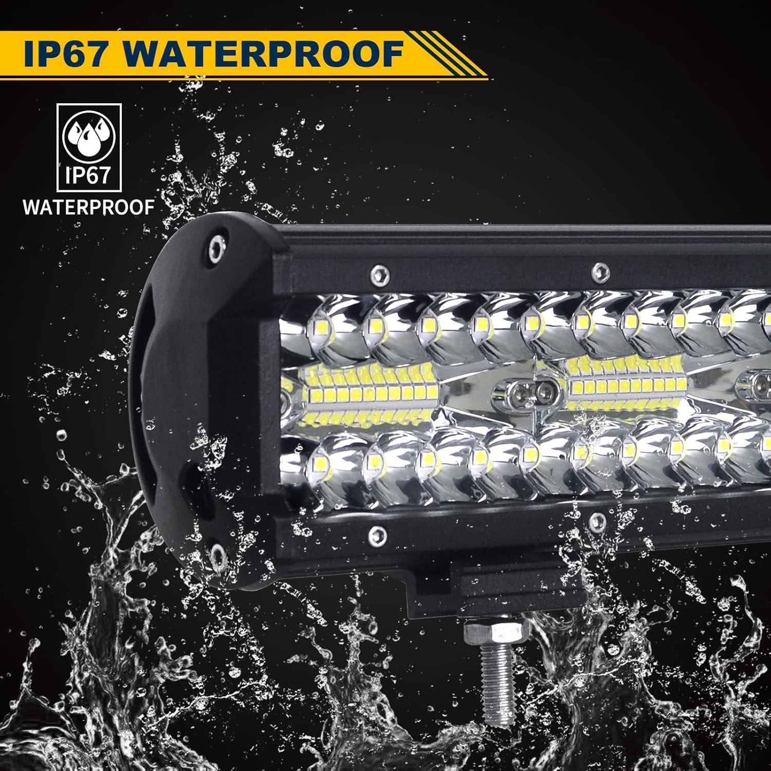 20 inch 420W LED Light Bar Spot Flood Combo Triple Row Driving Light Off Road Lights LED Pods Cubes with Wiring Harness Kit for 4X4 4WD Car ATV UTV SUV Truck Tractor Trailer 12V 24V DC L881