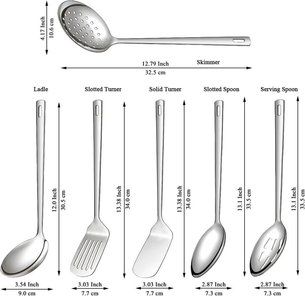 6pcs Titanium Plating Stainless Steel Kitchen Utensils Set Y4991
