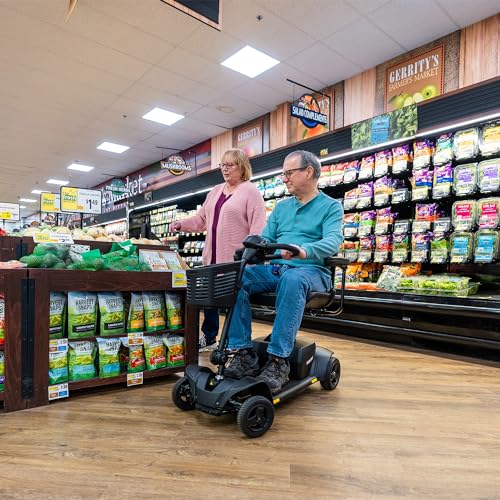 Iceberg Blue 4-Wheel Scooter with 18 Ah Battery, 300 Lbs Weight Capacity, 17"x17" Foldable Seat E316