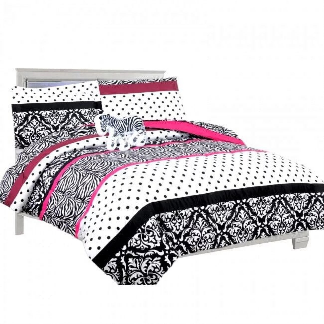 6 Piece Twin Pink Comforter and Sheet Set T9594