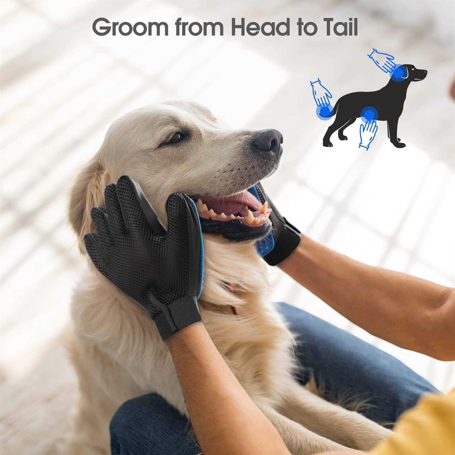Pet Hair Remover Glove Grooming Glove Brush Deshedding Glove L216