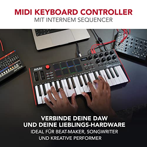 37 Mini Keys USB MIDI Keyboard Controller with 8 MPC Pads K12543
