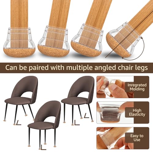 24Pcs Silicone Chair Leg Floor Protectors Covers Caps (Large) H1624