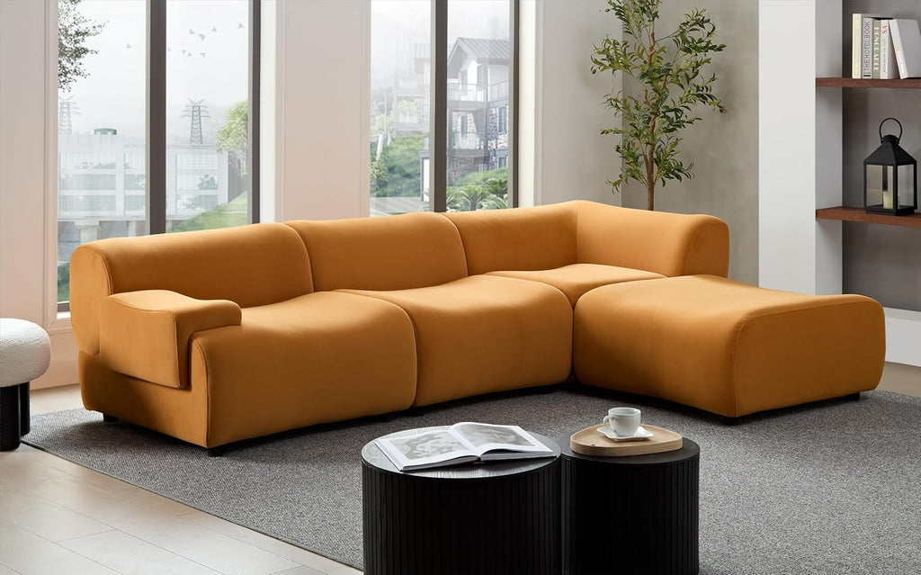 105.9'' Curved Sectional Sofa (Orange) A504271